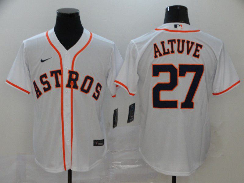 Men Houston Astros #27 Altuve White Nike Game MLB Jerseys